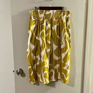 A New Day Mustard and White A-Line Skirt